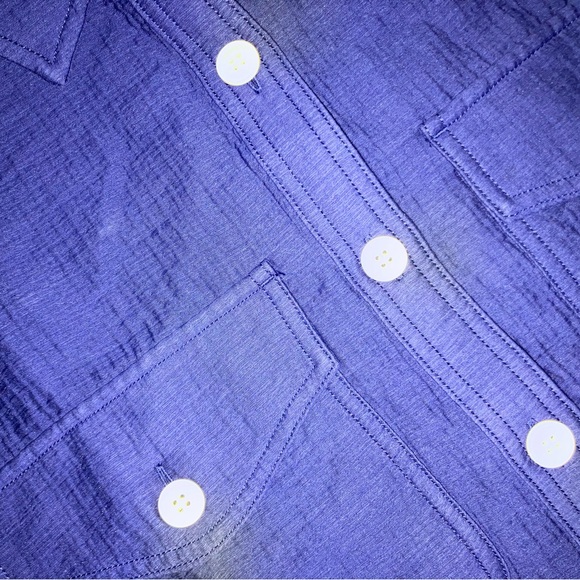 Madewell Womens Blue Superoversized Shirt Jacket - Picture 6 of 8